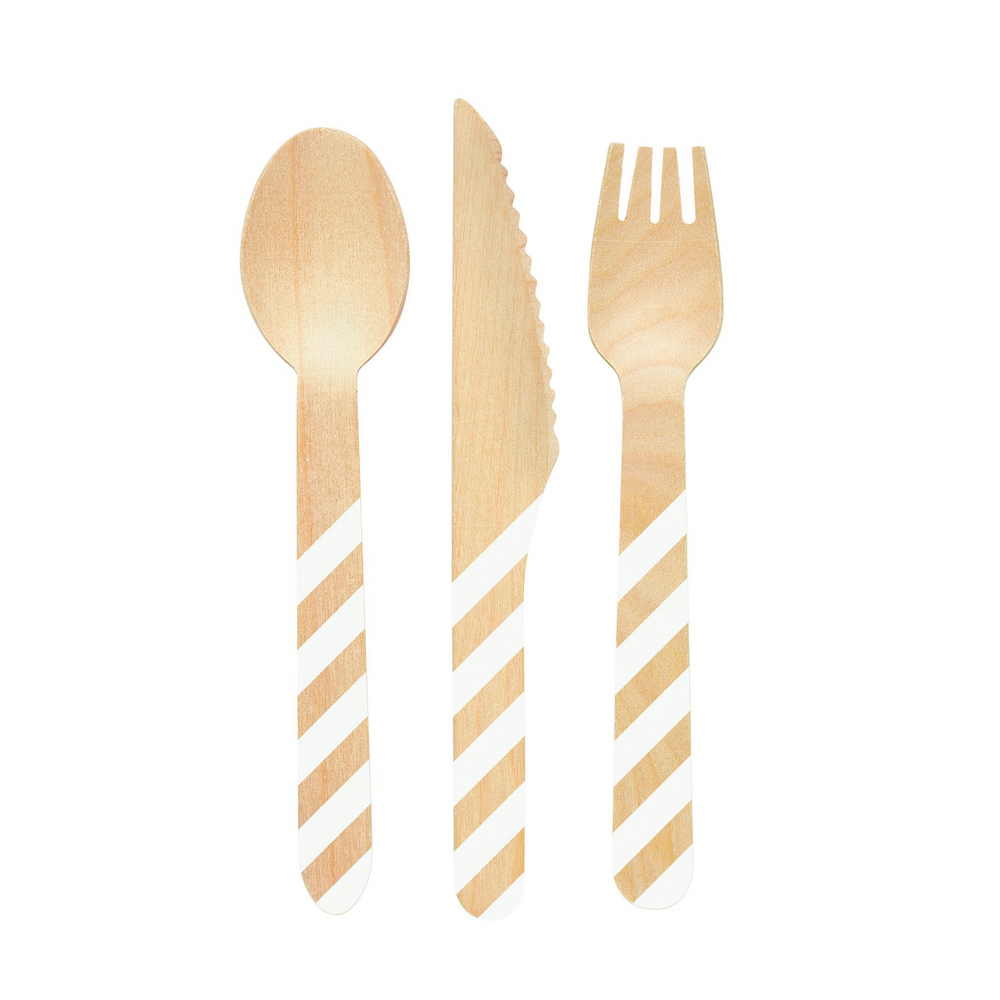 
                
                    Load image into Gallery viewer, wood cutlery party supplies birthday toronto
                
            