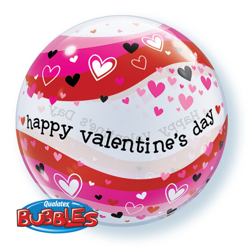Valentine Hearts Wave Bubble Balloon
