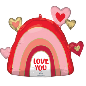 Valentine Rainbow Hearts Balloon