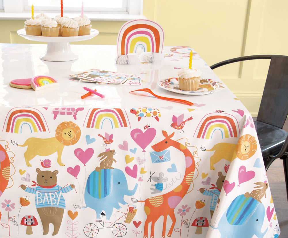 
                
                    Load image into Gallery viewer, Zoo Baby Shower Tablecloth 54&amp;quot; x 84&amp;quot;
                
            