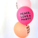 Peace Love & Party Hand Lettered Balloons (set of 3)